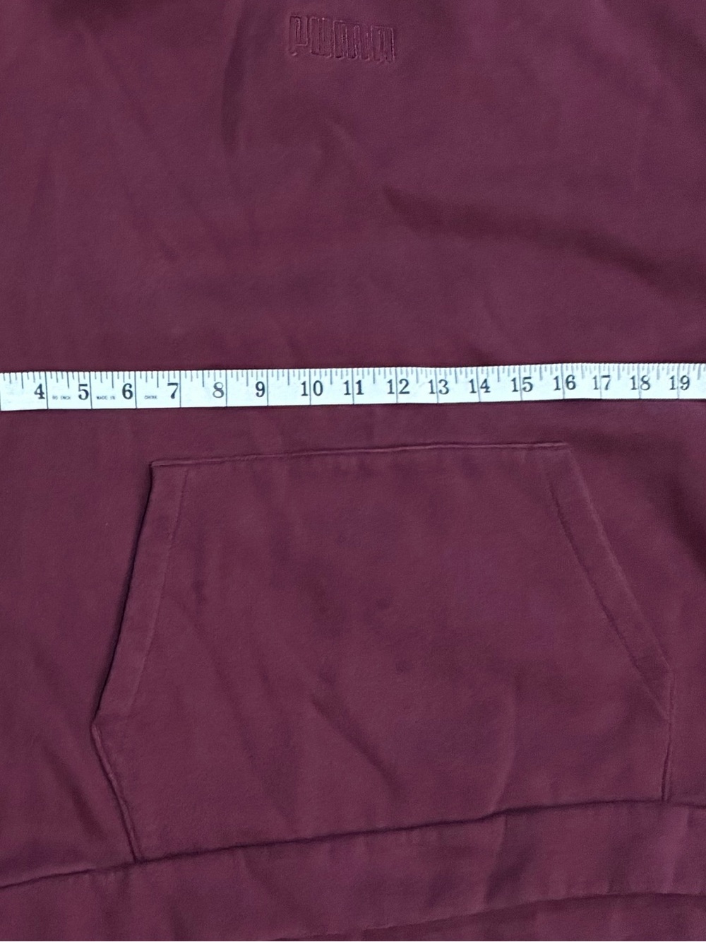 PUMA Women’s XL Burgundy Oversized Pullover Hoodie Tonal Logo Kangaroo Pocket - Picture 5 of 7